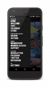 Info Grove App Screenshot of Menu of Custom App